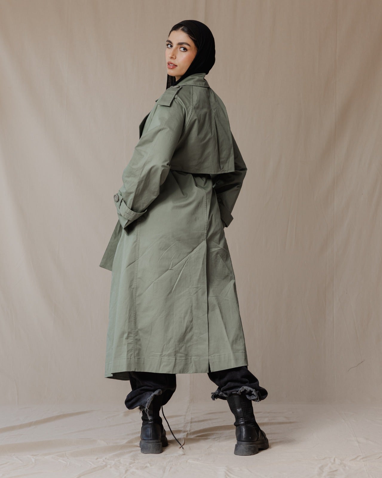 Relax Fit Trench Coat Olive