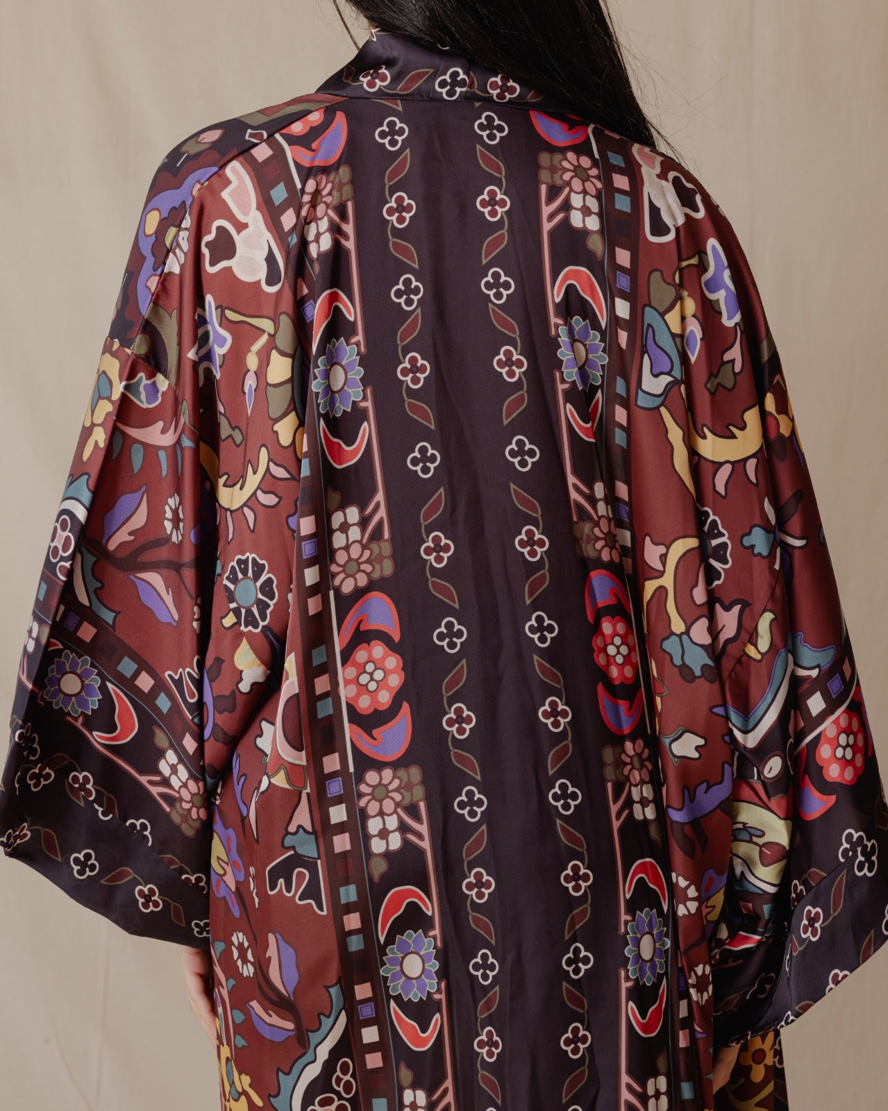 Azadeh Satin Kimono In Cinnamon