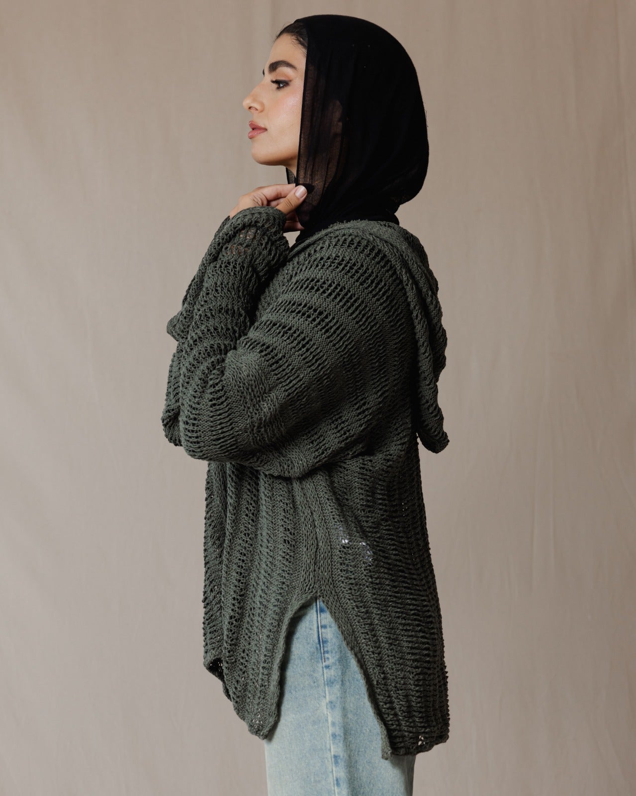 Handmade Trico Hoodie Olive