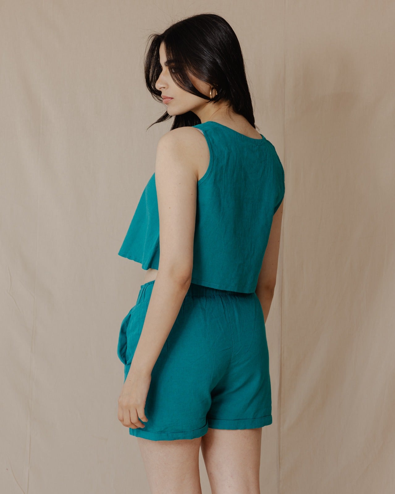 Minimal Linen Set Turquoise