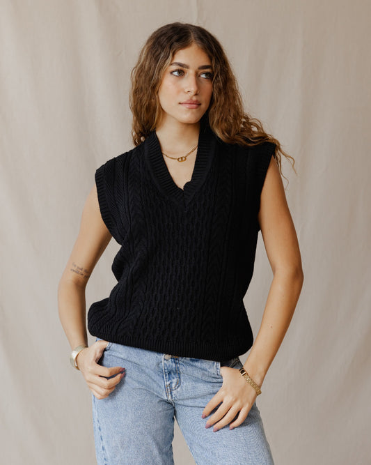 Black Tricot Vest