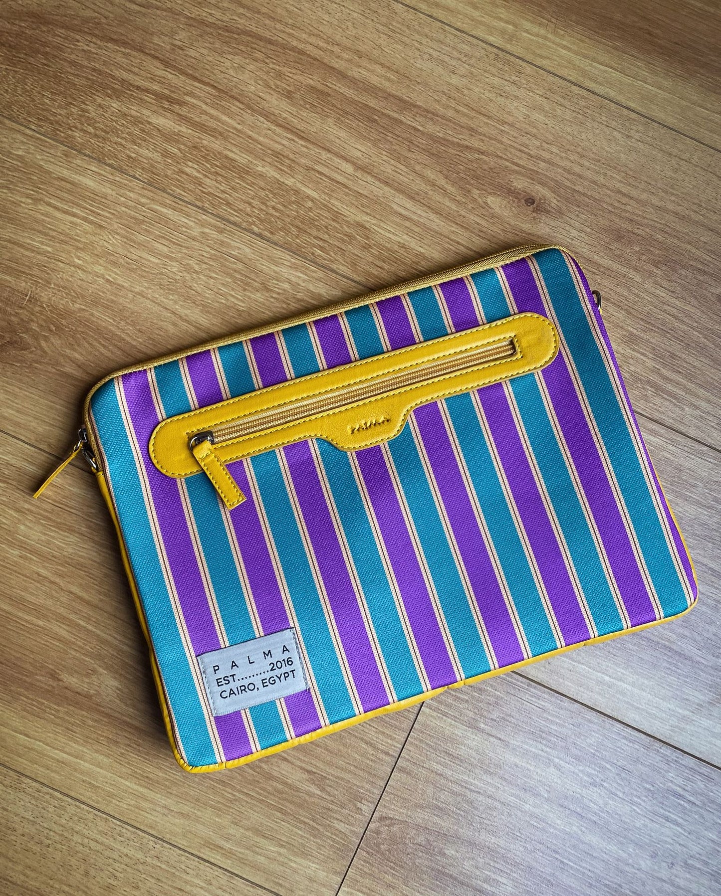 Linear Laptop Sleeve Purple X Green