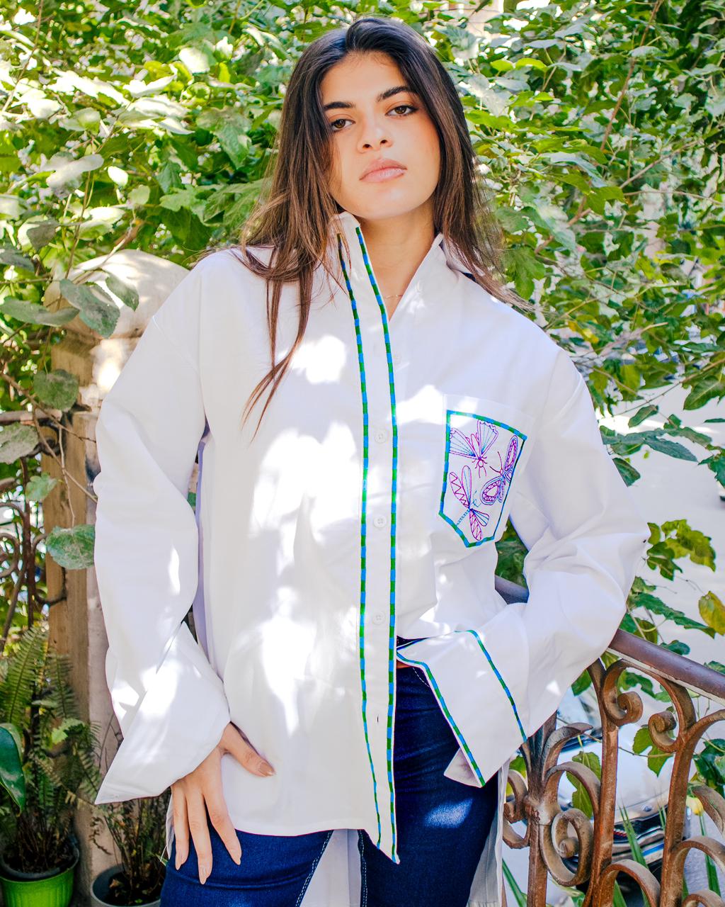 Stripes & Wings Embroidered Shirt