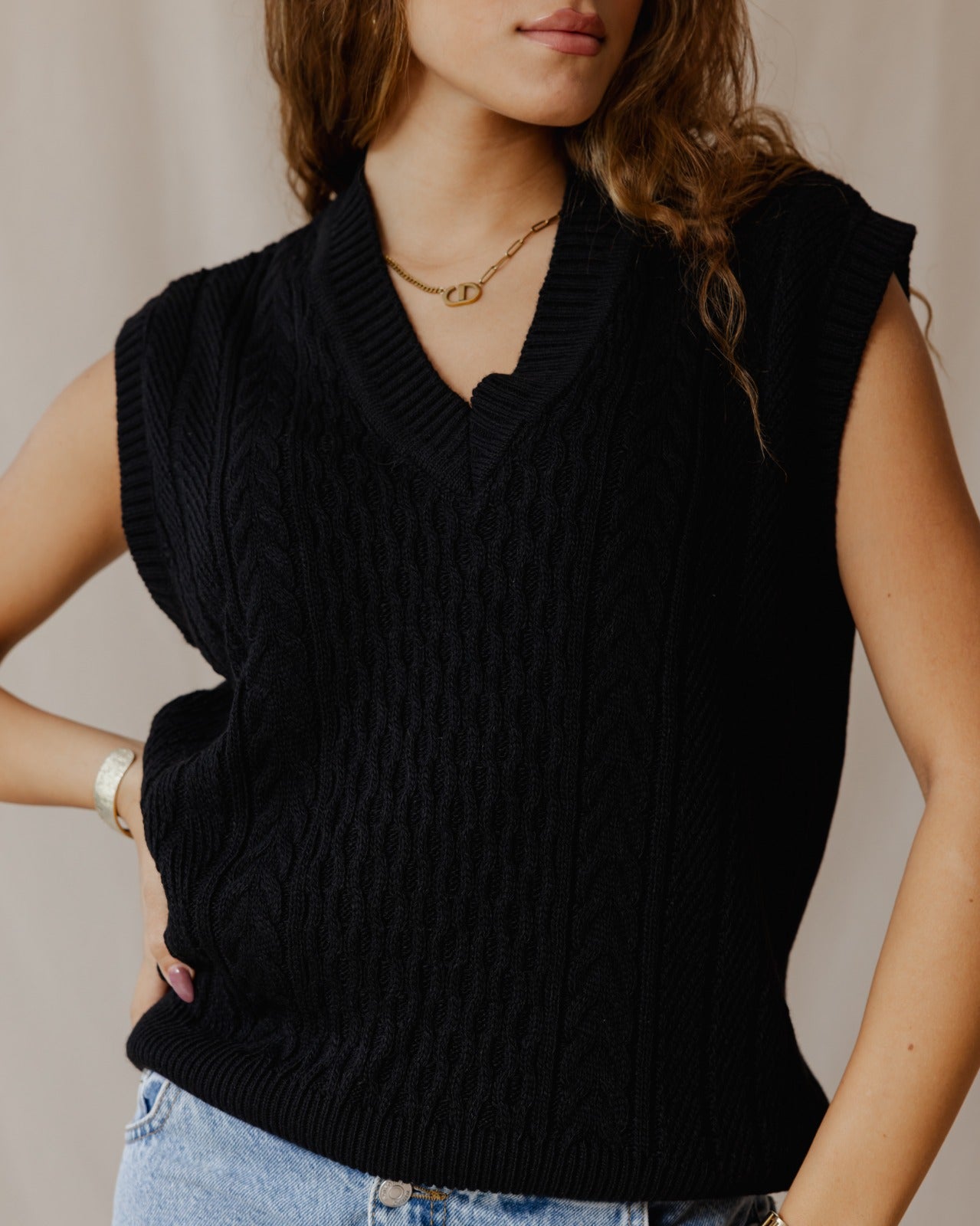 Black Tricot Vest