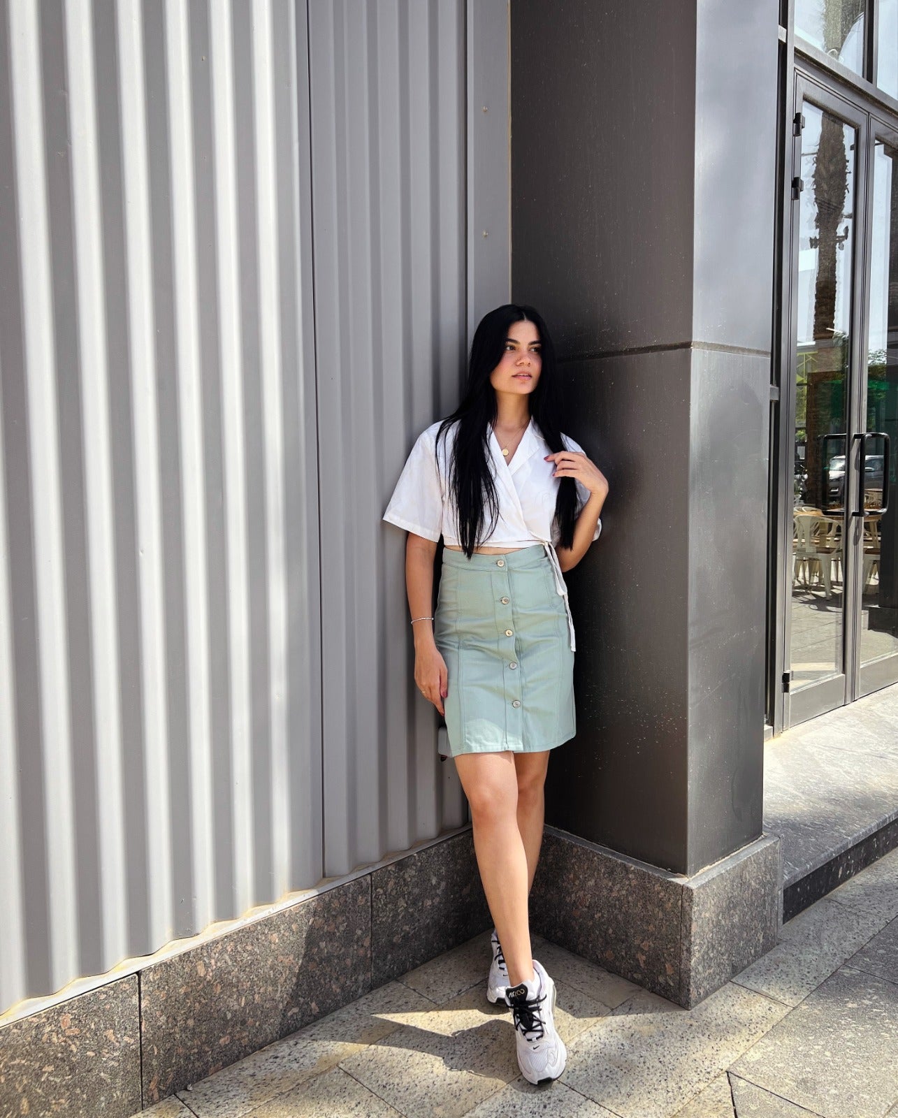 Gabardine Mint Skirt