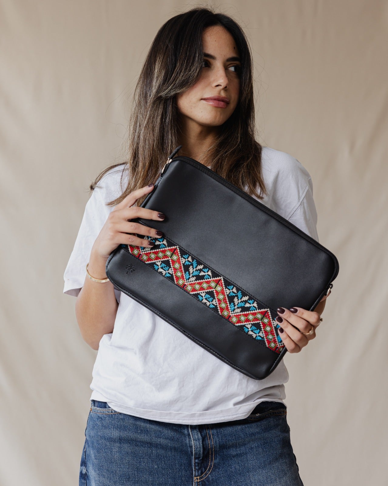 Black Etamine Laptop Sleeve