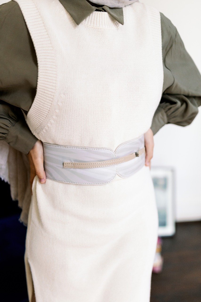 Zebra Belt Sand Beige