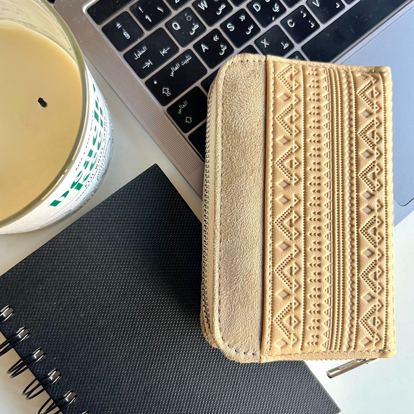 Engraved Boho Wallet Off-White