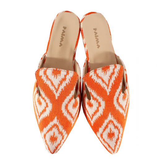 Inca x Palma Pointy Mules Orange Peel