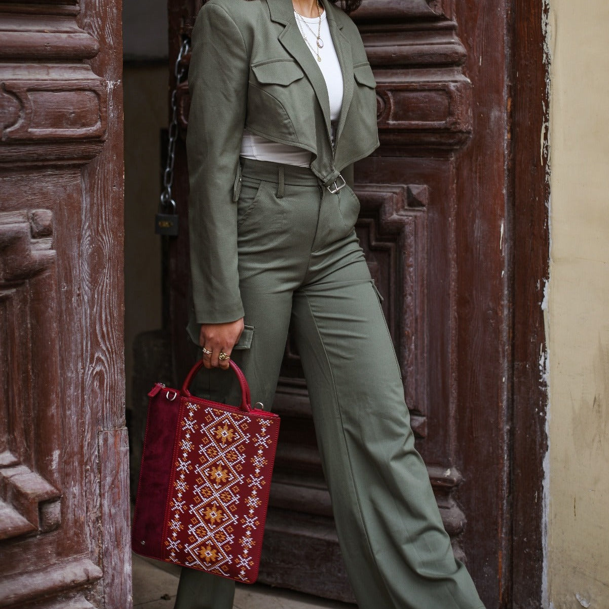 Ethnic Laptop Sleeve In Burgundy