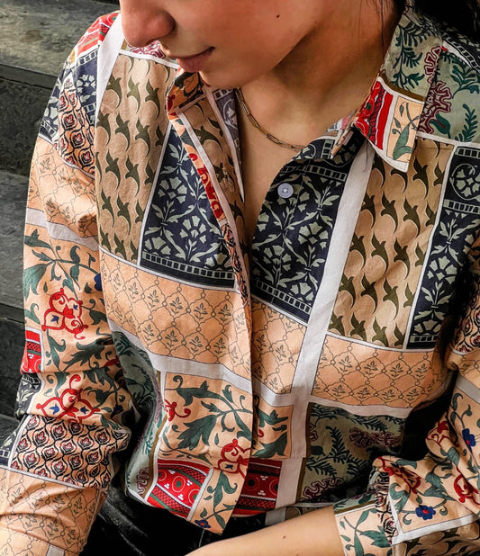 Indian Patchwork Shirt Off-White