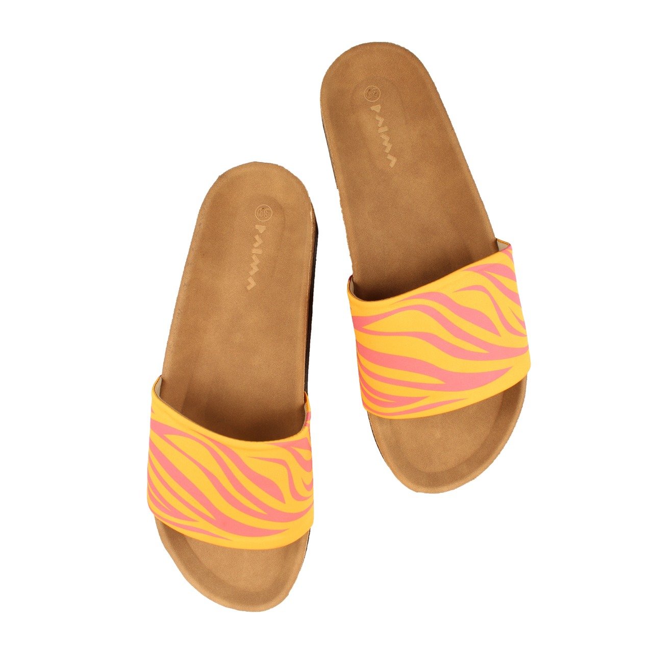 Zebra Slides Orange X Hot Pink