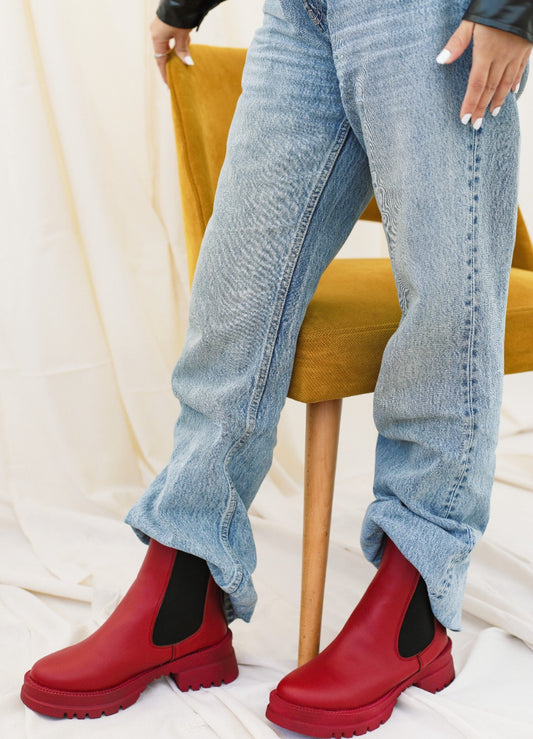 The Ankle Boots In Burgundy