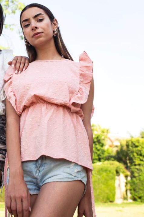 Peplum Blouse Salmon